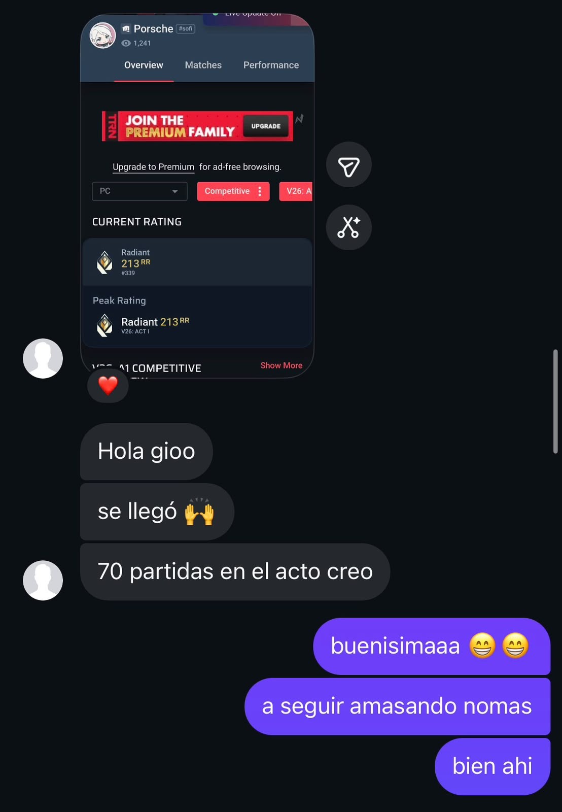 Conversación con Porsche: Diamante 3 → Radiant — coaching de Gio